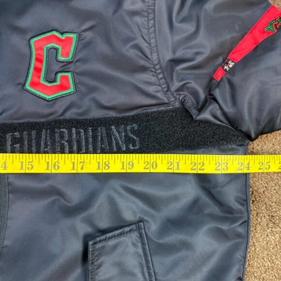 CLEVELAND GUARDIANS Ty Mopkins STARTER Winter Jacket Fleece Lining BLACKLARGE